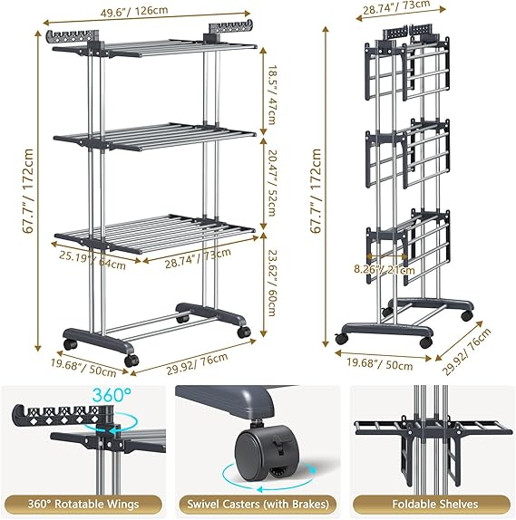 Floor Standing Cloth Drying Rack (Premium Quality)