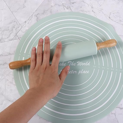 Non-Stick Silicone Dough Rolling Mat with Rolling Pin