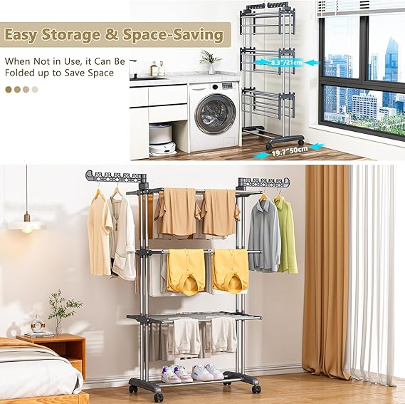 Floor Standing Cloth Drying Rack (Premium Quality)