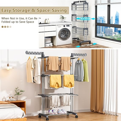 Floor Standing Cloth Drying Rack (Premium Quality)