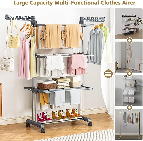 Floor Standing Cloth Drying Rack (Premium Quality)