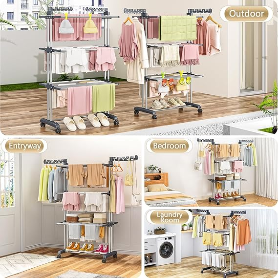 Floor Standing Cloth Drying Rack (Premium Quality)