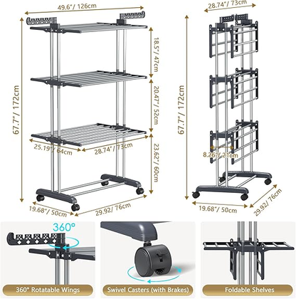 Floor Standing Cloth Drying Rack (Premium Quality)