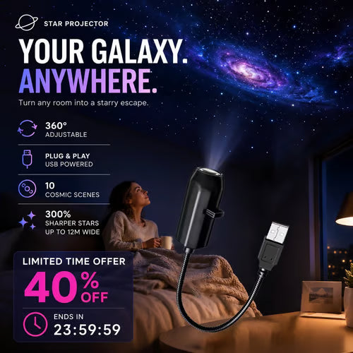 Plug-and-Play HD Star Projector 10 Discs