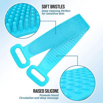 2 in 1 Silicone Back Scrubber and Bath Brush